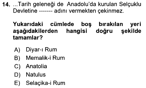 Kültür Tarihi 2024-2025 Ara Sınav - 14. soru
