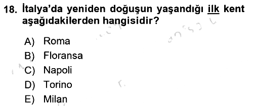 Kültür Tarihi 2024-2025 Ara Sınav - 18. soru
