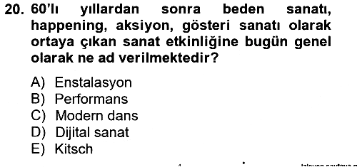 Kültür Tarihi 2012-2013 Dönem Sonu Sınavı - 20. soru