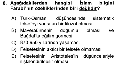 Kültür Tarihi 2016-2017 Dönem Sonu Sınavı - 8. soru