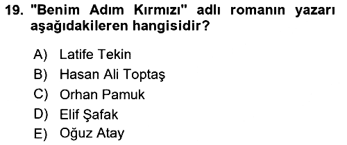 Kültür Tarihi 2024-2025 Dönem Sonu Sınavı - 19. soru