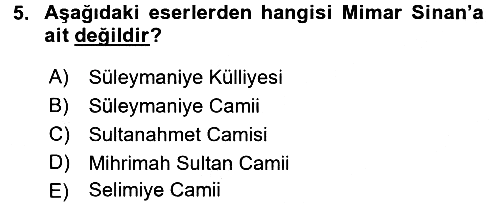 Kültür Tarihi 2015-2016 Tek Ders Sınavı - 5. soru