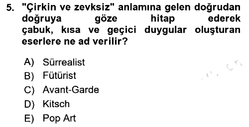 Kültür Tarihi 2020-2021 Yaz Okulu Sınavı - 5. soru