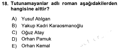 Kültür Tarihi 2021-2022 Yaz Okulu Sınavı - 18. soru