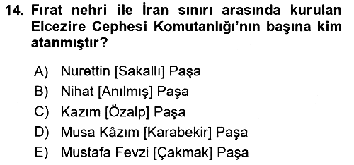 Milli Mücadele Tarihi 2023-2024 Dönem Sonu Sınavı - 14. soru