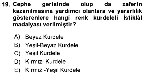 Milli Mücadele Tarihi 2024-2025 Dönem Sonu Sınavı - 19. soru