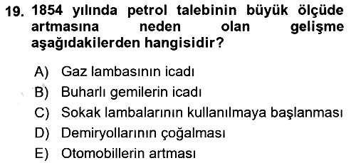 Modern Ortadoğu Tarihi 2018-2019 3 Ders Sınavı - 19. soru