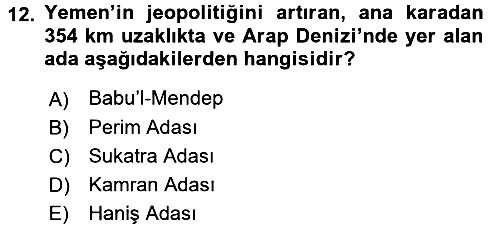 Modern Ortadoğu Tarihi 2017-2018 Ara Sınav - 12. soru