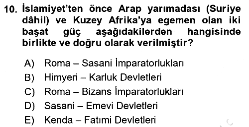 Modern Ortadoğu Tarihi 2023-2024 Ara Sınav - 10. soru