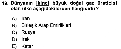 Modern Ortadoğu Tarihi 2015-2016 Dönem Sonu Sınavı - 19. soru