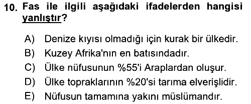 Modern Ortadoğu Tarihi 2017-2018 Dönem Sonu Sınavı - 10. soru