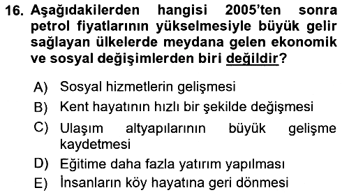 Modern Ortadoğu Tarihi 2018-2019 Dönem Sonu Sınavı - 16. soru
