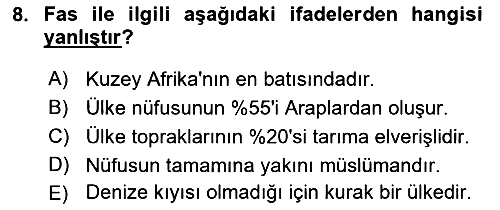 Modern Ortadoğu Tarihi 2021-2022 Dönem Sonu Sınavı - 8. soru