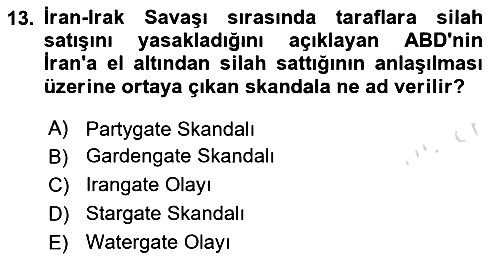 Modern Ortadoğu Tarihi 2023-2024 Dönem Sonu Sınavı - 13. soru