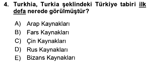 Orta Asya Türk Tarihi 2023-2024 Ara Sınav - 4. soru