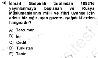 Orta Asya Türk Tarihi 2014-2015 Dönem Sonu Sınavı - 16. soru