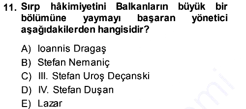 Ortaçağ-Yeniçağ Avrupa Tarihi 2013-2014 Ara Sınav - 11. soru