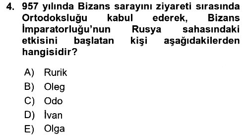 Ortaçağ-Yeniçağ Avrupa Tarihi 2016-2017 Dönem Sonu Sınavı - 4. soru