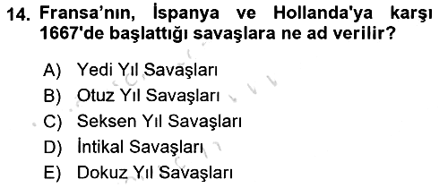 Ortaçağ-Yeniçağ Avrupa Tarihi 2023-2024 Yaz Okulu Sınavı - 14. soru