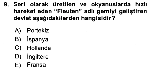 Ortaçağ-Yeniçağ Avrupa Tarihi 2024-2025 Yaz Okulu Sınavı - 9. soru