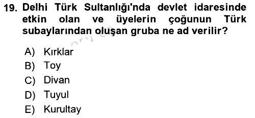 Ortaçağ ve Yeniçağ Türk Devletleri 2024-2025 Yaz Okulu Sınavı - 19. soru