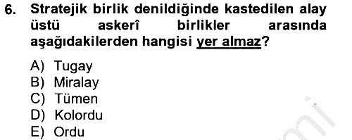 Osmanlı Devlenti’nde Yenileşme Hareketleri (1703-1876) 2012-2013 Ara Sınav - 6. soru