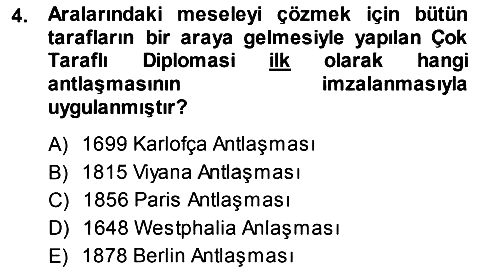Osmanlı Diplomasisi 2013-2014 Ara Sınav - 4. soru
