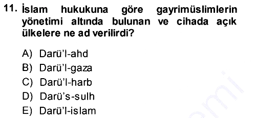 Osmanlı Diplomasisi 2013-2014 Ara Sınav - 11. soru