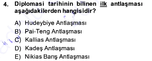 Osmanlı Diplomasisi 2014-2015 Ara Sınav - 4. soru