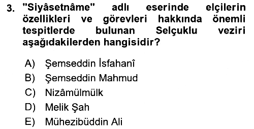 Osmanlı Diplomasisi 2021-2022 Ara Sınav - 3. soru
