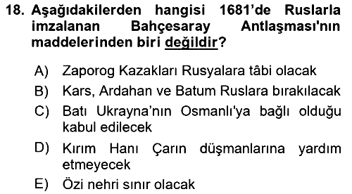 Osmanlı Diplomasisi 2022-2023 Ara Sınav - 18. soru