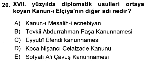 Osmanlı Diplomasisi 2022-2023 Ara Sınav - 20. soru