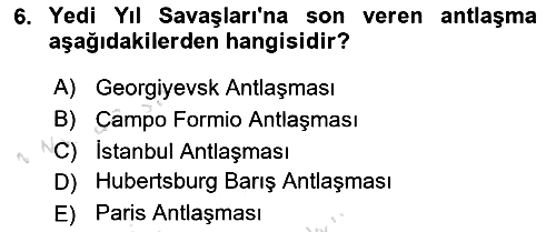 Osmanlı Diplomasisi 2023-2024 Dönem Sonu Sınavı - 6. soru