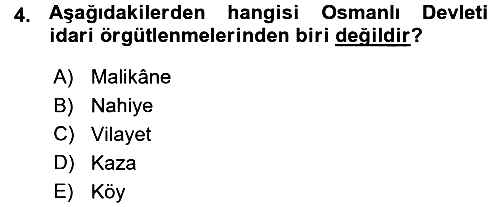 Osmanlı İktisat Tarihi 2015-2016 Ara Sınav - 4. soru