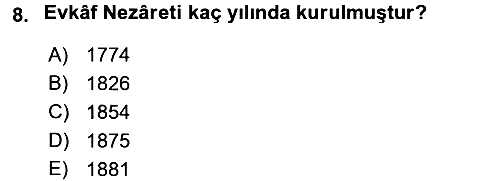 Osmanlı İktisat Tarihi 2017-2018 Ara Sınav - 8. soru