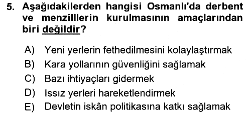 Osmanlı İktisat Tarihi 2016-2017 Dönem Sonu Sınavı - 5. soru