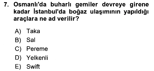 Osmanlı İktisat Tarihi 2022-2023 Dönem Sonu Sınavı - 7. soru