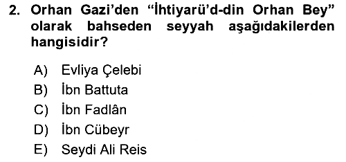 Osmanlı Merkez ve Taşra Teşkilatı 2023-2024 Ara Sınav - 2. soru
