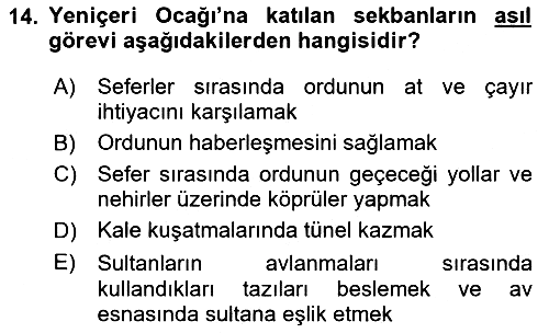Osmanlı Merkez ve Taşra Teşkilatı 2025-2026 Ara Sınav - 14. soru