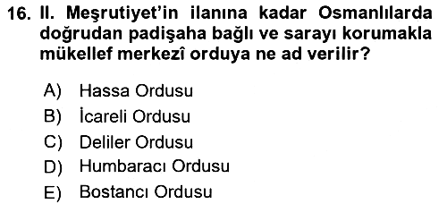 Osmanlı Tarihi (1300-1566) 2019-2020 Ara Sınav - 16. soru