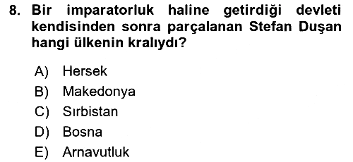 Osmanlı Tarihi (1300-1566) 2024-2025 Ara Sınav - 8. soru