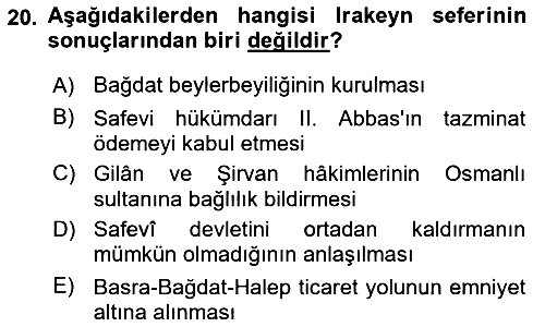 Osmanlı Tarihi (1300-1566) 2019-2020 Dönem Sonu Sınavı - 20. soru