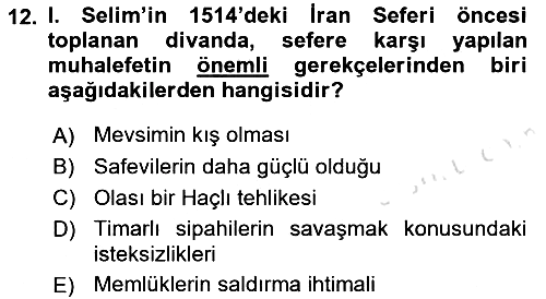Osmanlı Tarihi (1300-1566) 2021-2022 Dönem Sonu Sınavı - 12. soru