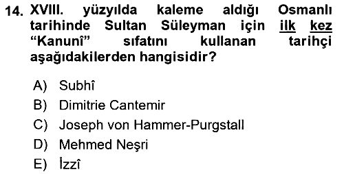 Osmanlı Tarihi (1300-1566) 2022-2023 Dönem Sonu Sınavı - 14. soru