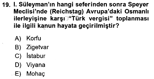 Osmanlı Tarihi (1300-1566) 2022-2023 Dönem Sonu Sınavı - 19. soru