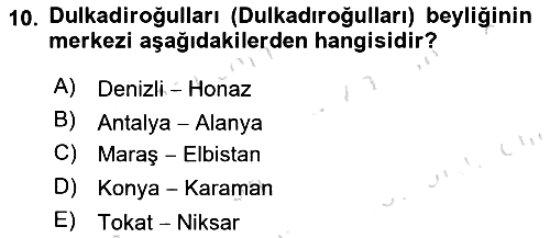 Osmanlı Tarihi (1300-1566) 2023-2024 Dönem Sonu Sınavı - 10. soru