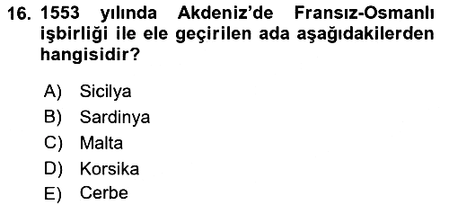 Osmanlı Tarihi (1300-1566) 2023-2024 Dönem Sonu Sınavı - 16. soru