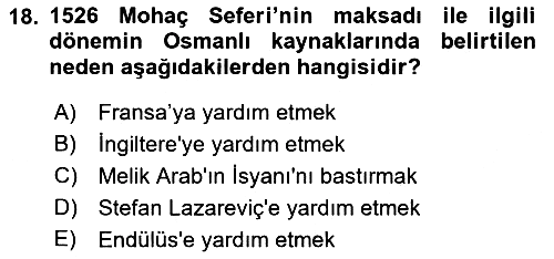 Osmanlı Tarihi (1300-1566) 2023-2024 Dönem Sonu Sınavı - 18. soru