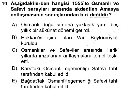Osmanlı Tarihi (1300-1566) 2023-2024 Dönem Sonu Sınavı - 19. soru