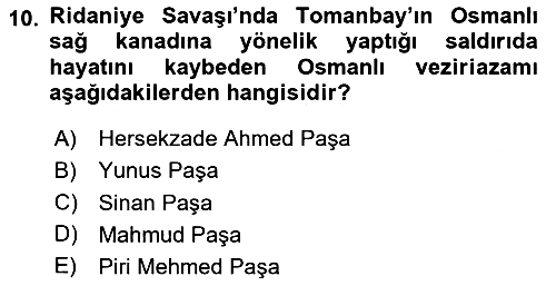 Osmanlı Tarihi (1300-1566) 2024-2025 Dönem Sonu Sınavı - 10. soru